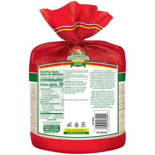 Guerrero® White Corn Tortillas Perspective: back