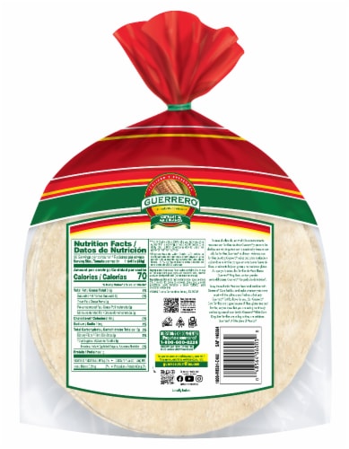 Guerrero® King Size Corn Tortillas Perspective: back