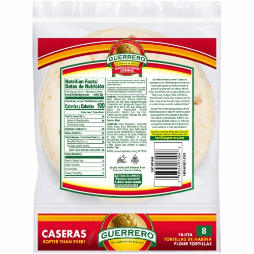 Guerrero Caseras Fajita Flour Tortillas, 8 ct / 9 oz Kroger