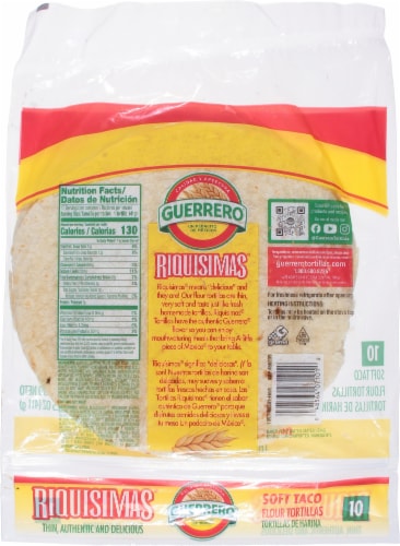 Guerrero Riquisimas Soft Taco Flour Tortillas 10 Count Perspective: back