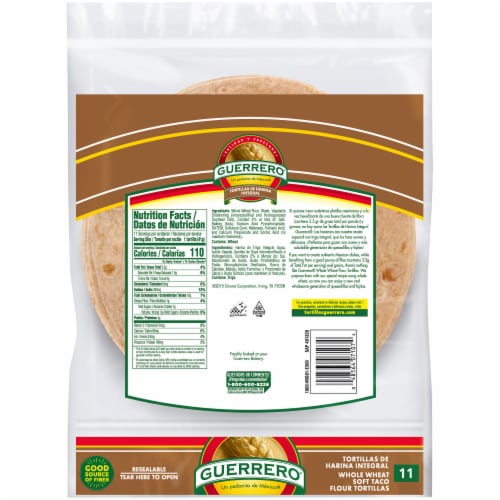 Guerrero Soft Taco Size Whole Wheat Flour Tortillas Perspective: back