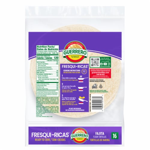 Guerrero Fresquiricas Fajita Size Flour Tortillas Perspective: back