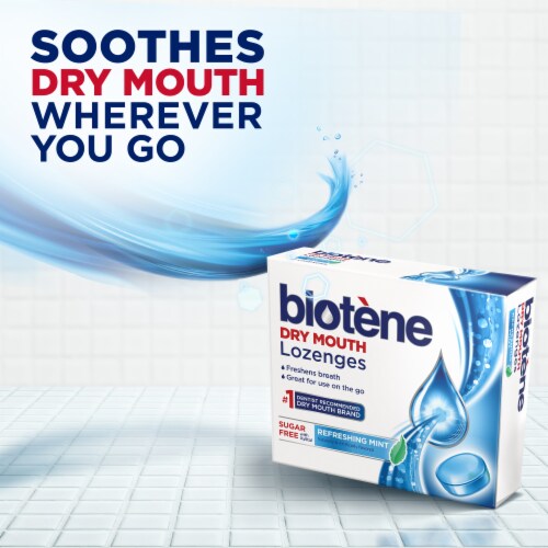Biotene, Dry Mouth, Lozenges, Refreshing Mint, Sugar Free, Freshens Breath Perspective: back