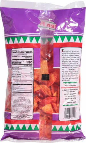Juanita's Gluten Free Chilimon Tortilla Chips Perspective: back