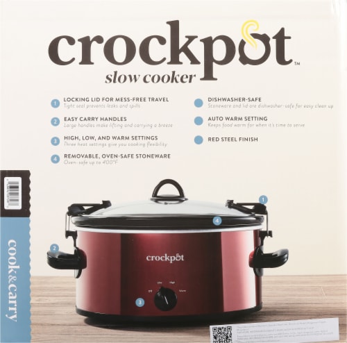 Crock-Pot® Cook & Carry™ Portable Slow Cooker - Red, 6 qt - Pay Less Super  Markets