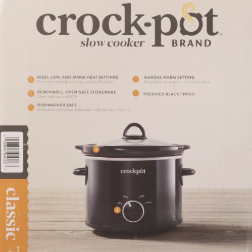 Crock-Pot Original Black Round Slow Cooker Perspective: back
