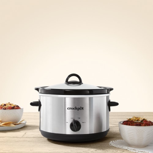 Crock-Pot® 4.5 Quart Manual Slow Cooker Stainless Steel Perspective: back