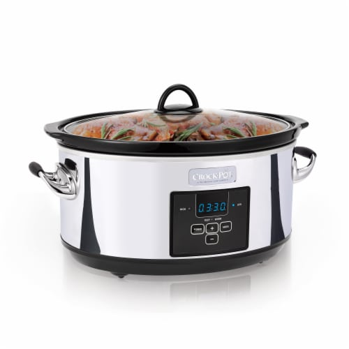 Crock-Pot® Silver/Black Programmable Slow Cooker Perspective: back