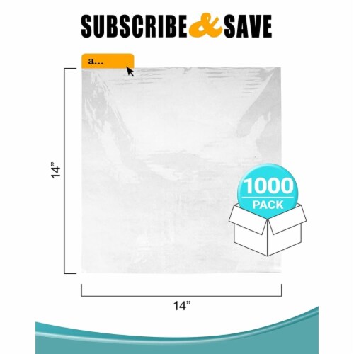 1000 Deli And Bakery Wrap Plastic Sheets 14x14 Food Wrapping Sandwiches Cookies Perspective: back