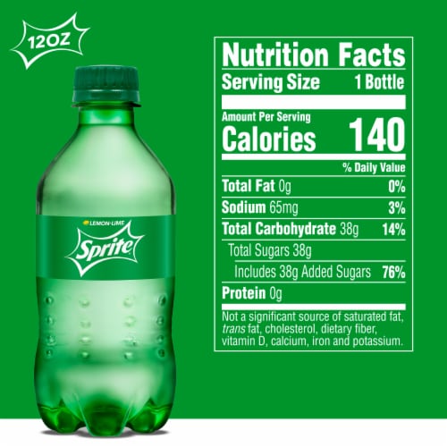Sprite® Lemon Lime Caffeine Free Soda Bottles Perspective: back