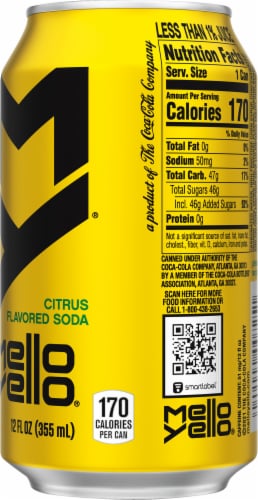 Mello Yello® Citrus Flavored Soda Can Perspective: back