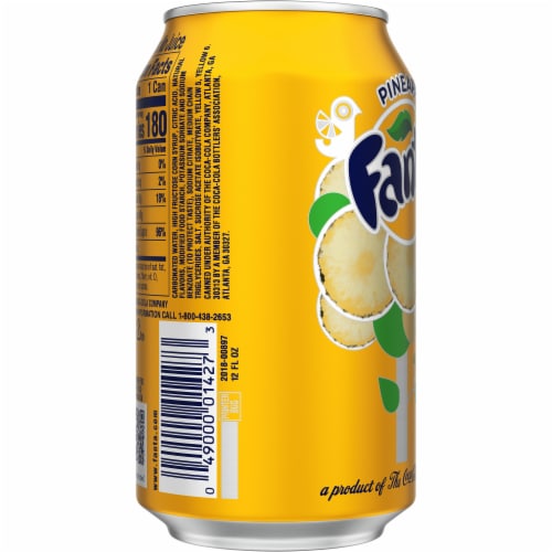 Fanta® Pineapple Caffine Free Soda Single Can Perspective: back