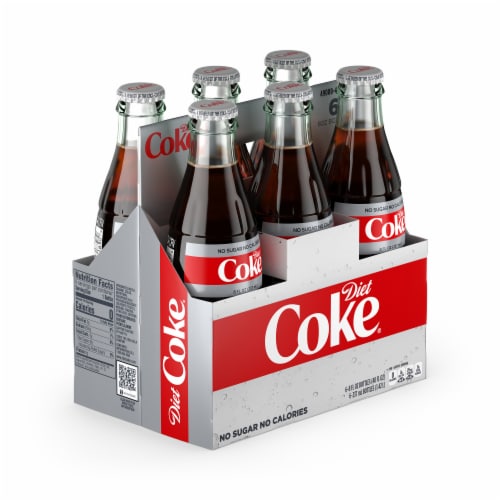 Diet Coke® Soda Glass Bottles Perspective: back
