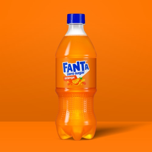 Fanta® Orange Zero Sugar Soda Bottle Perspective: back