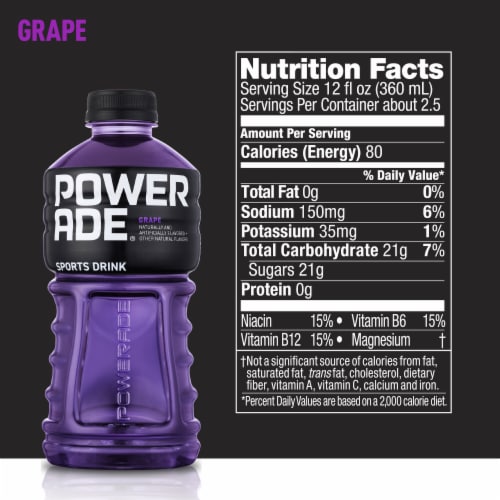 Powerade Grape Electrolyte & Vitamin Sports Drink Perspective: back