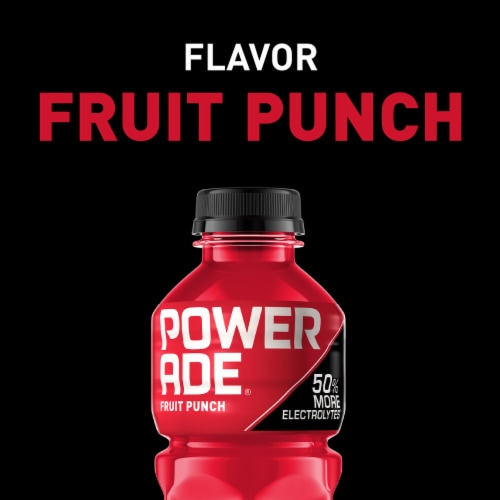 Powerade Fruit Punch Added Electrolyte & Vitamin Fruit Flavor Sports Drink Perspective: back