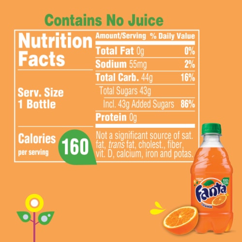 Fanta® Orange Caffeine Free Soda Bottles Perspective: back