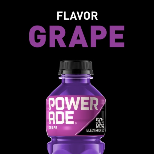 Powerade Grape Added Electrolyte & Vitamin Fruit Flavor Sports Drink Perspective: back