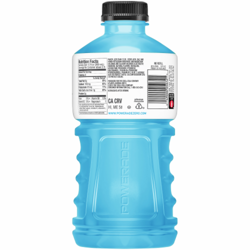 Powerade® Zero Sugar Blue Mixed Berry Sports Drink Bottle Perspective: back