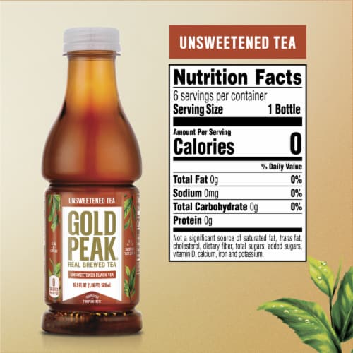 Gold Peak Unsweetened Black Iced Tea Drink Perspective: back