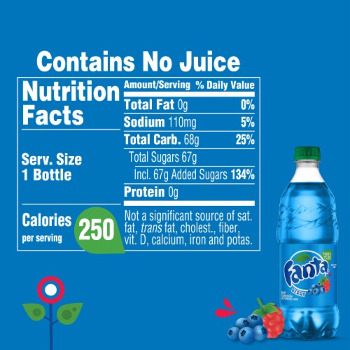 Fanta® Berry Fruit Flavored Caffeine Free Soda Bottle Perspective: back