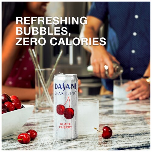Dasani® Black Cherry Flavored Sparkling Water Cans Perspective: back