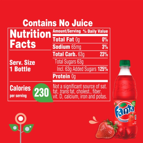 Fanta® Strawberry Caffeine Free Soda Bottles Perspective: back