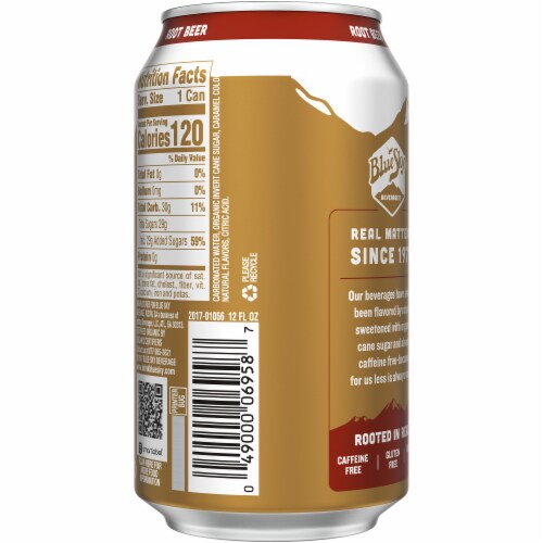 Blue Sky Organic Root Beer Soda Perspective: back