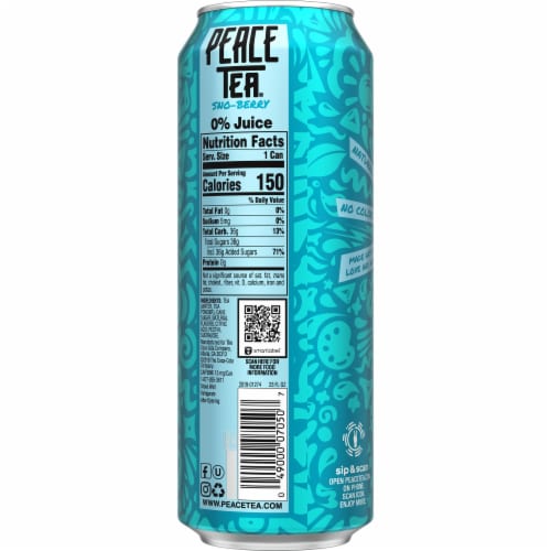 Peace Tea Naturally Flavored Sno Berry Tea Perspective: back