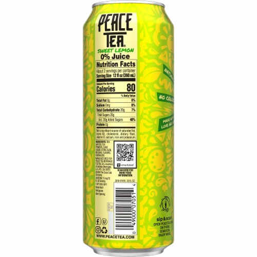 Peace Tea® Sweet Lemon Flavored Tea Perspective: back