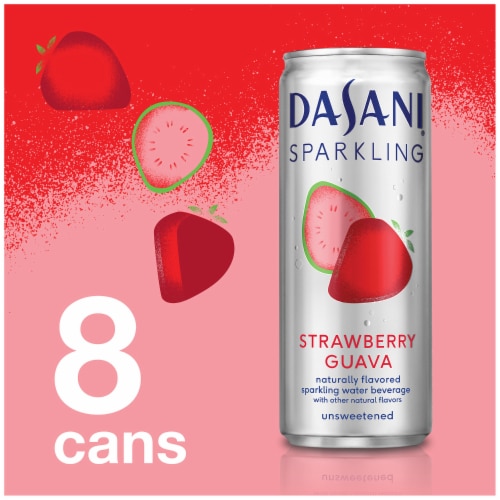 Dasani® Strawberry Guava Flavored Sparkling Water Cans Perspective: back