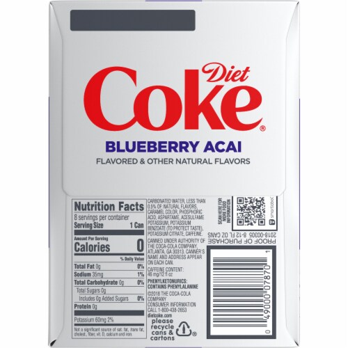 Diet Coke® Blueberry Acai Soda Cans Perspective: back