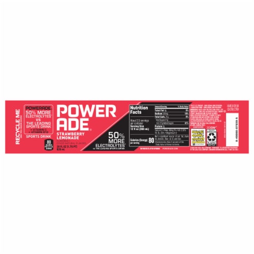 Powerade Pink Strawberry Lemonade Electrolyte & Vitamin Sports Drink Perspective: back