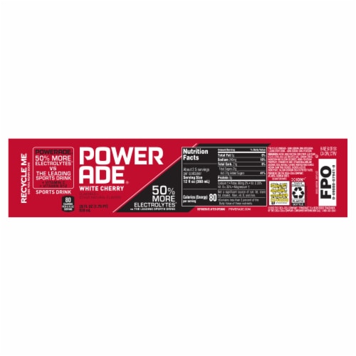 Powerade Cherry Added Electrolyte & Vitamin Fruit Flavor Sports Drink Perspective: back