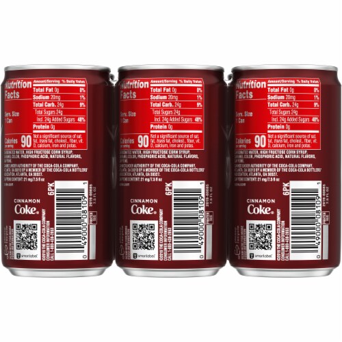 Coca-Cola® Cinnamon Flavored Mini Cans Perspective: back