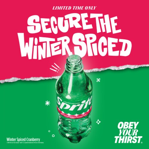 Sprite® Winter Spiced Cranberry Soda Bottle Perspective: back