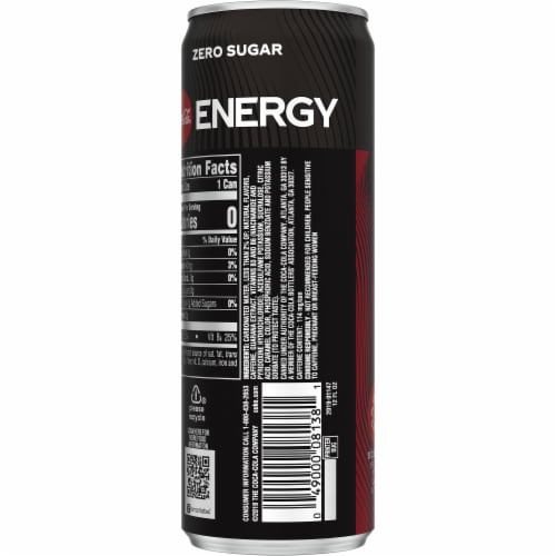 Coca-Cola® Zero Sugar Energy Drink Perspective: back
