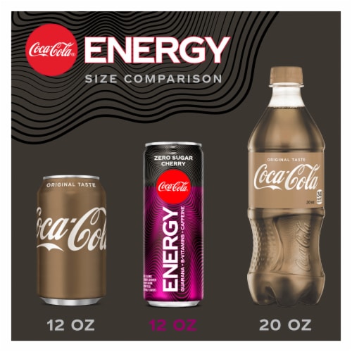 Coca-Cola Zero Sugar Cherry Energy Drink Perspective: back