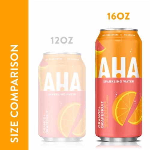 Aha Orange Grapefruit Sparkling Water Perspective: back