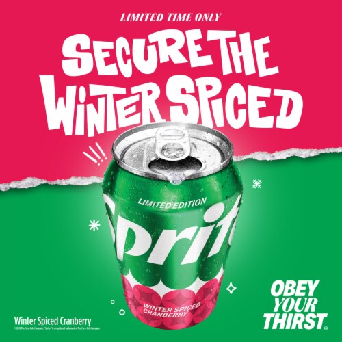 Sprite® Winter Spiced Cranberry Zero Sugar Soda Cans Perspective: back