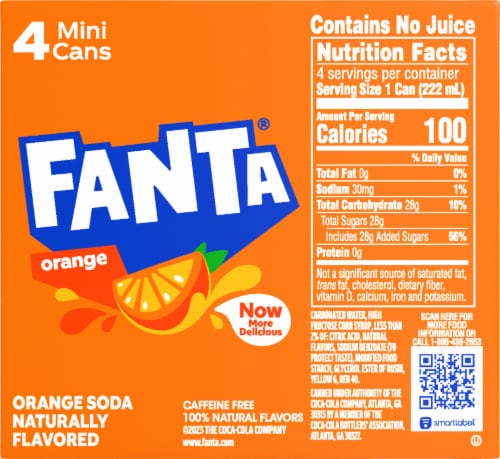 Fanta Orange Soda Cans Perspective: back