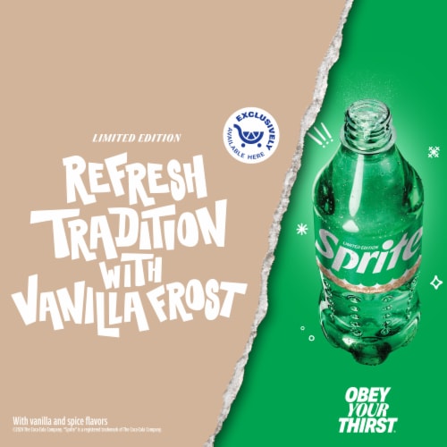 Sprite® Vanilla Frost Caffeine Free Soda Bottle Perspective: back