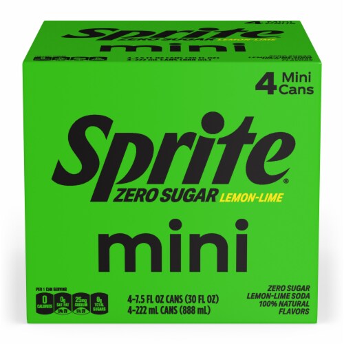 Sprite® Lemon Lime Caffeine Free Zero Sugar Soda Mini Cans Perspective: back