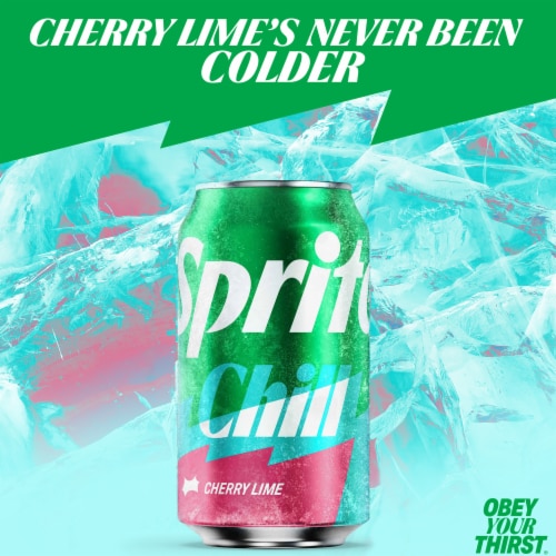 Sprite Chill Cherry Lime Soda Cans Perspective: back