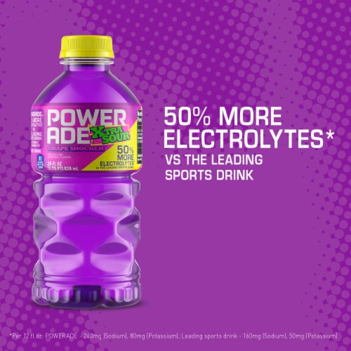 POWERADE® XTRA SOUR Grape Shocker Sports Drink Bottle Perspective: back