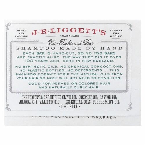 J.R. Liggett's Old Fashioned Shampoo Bar Jojoba & Peppermint - 3.5 oz (99 g) Perspective: back