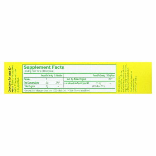 Culturelle® Health & Wellness Probiotic Vegetable Capsules Perspective: back