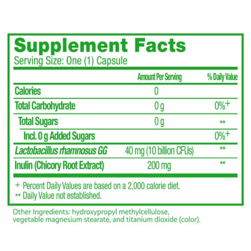 Culturelle® Probiotics Digestive Health Vegetarian Capsules Perspective: back