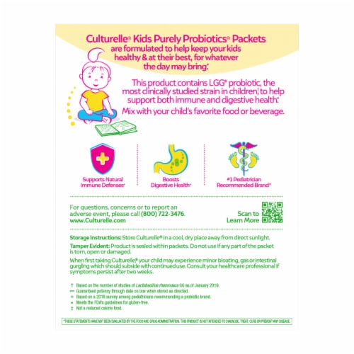 Culturelle Kids Daily Probiotic Packets Perspective: back