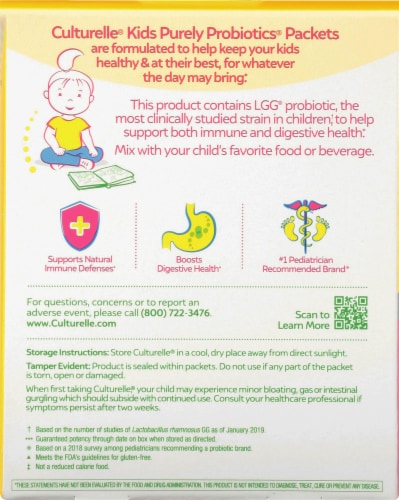 I-Health Culturelle® Kids Purely Probiotics® Packets Perspective: back